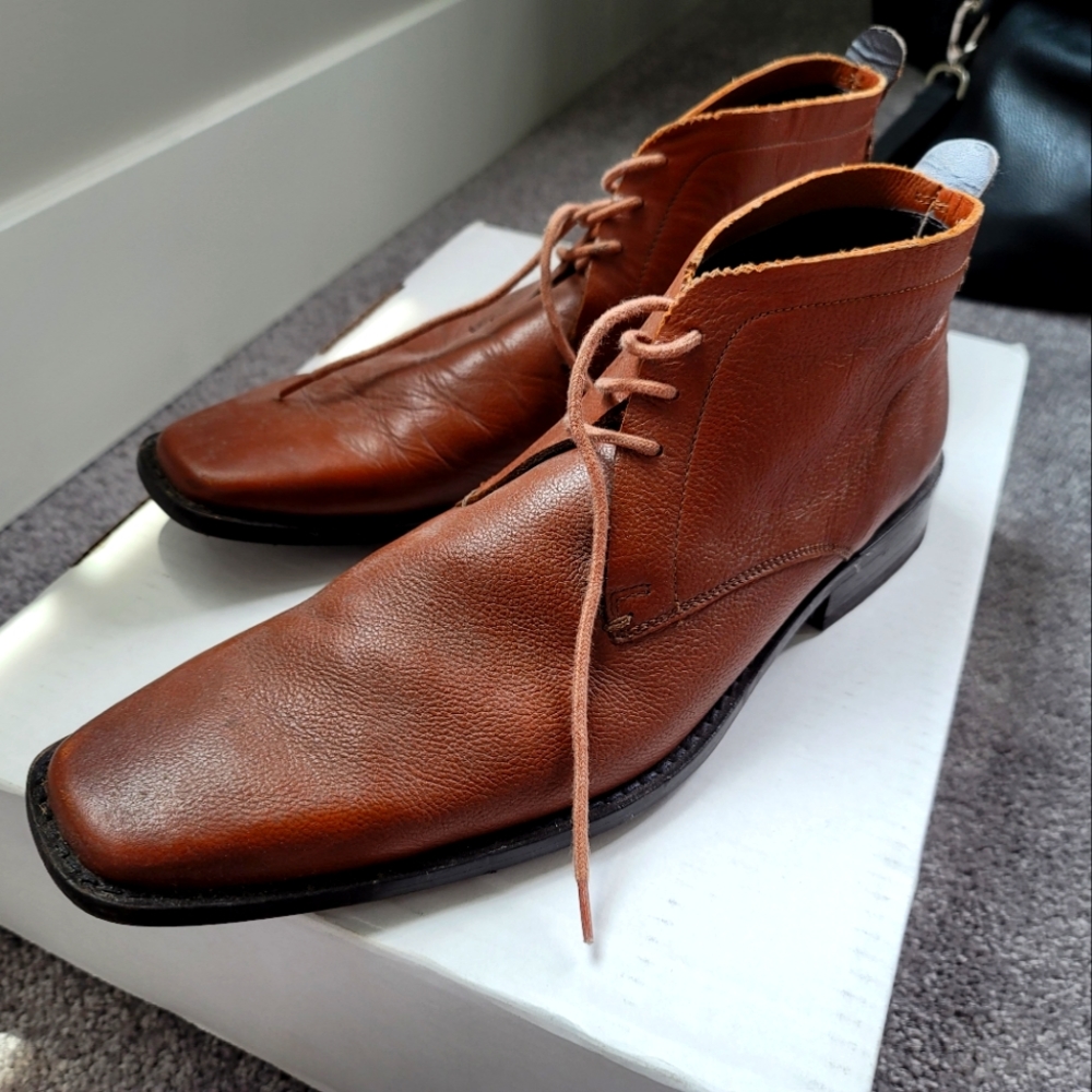 Mens Red Baker Boots leather
